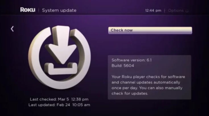 update the Roku TV