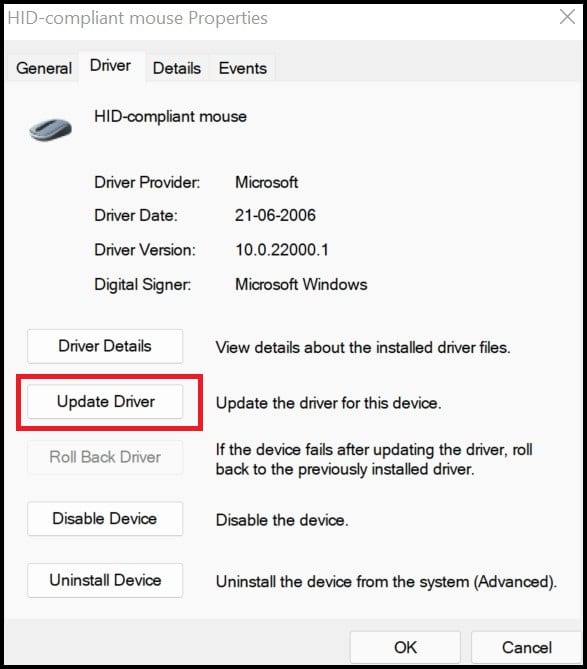 update the driver